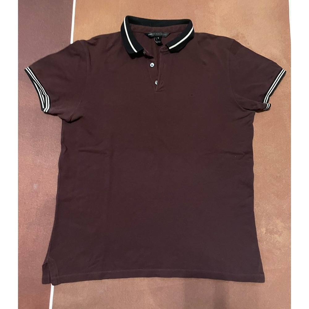 Marc By Marc JACOBS Polo Shirt Mens M Brown 100% Cotton Preppy Casual Weekend